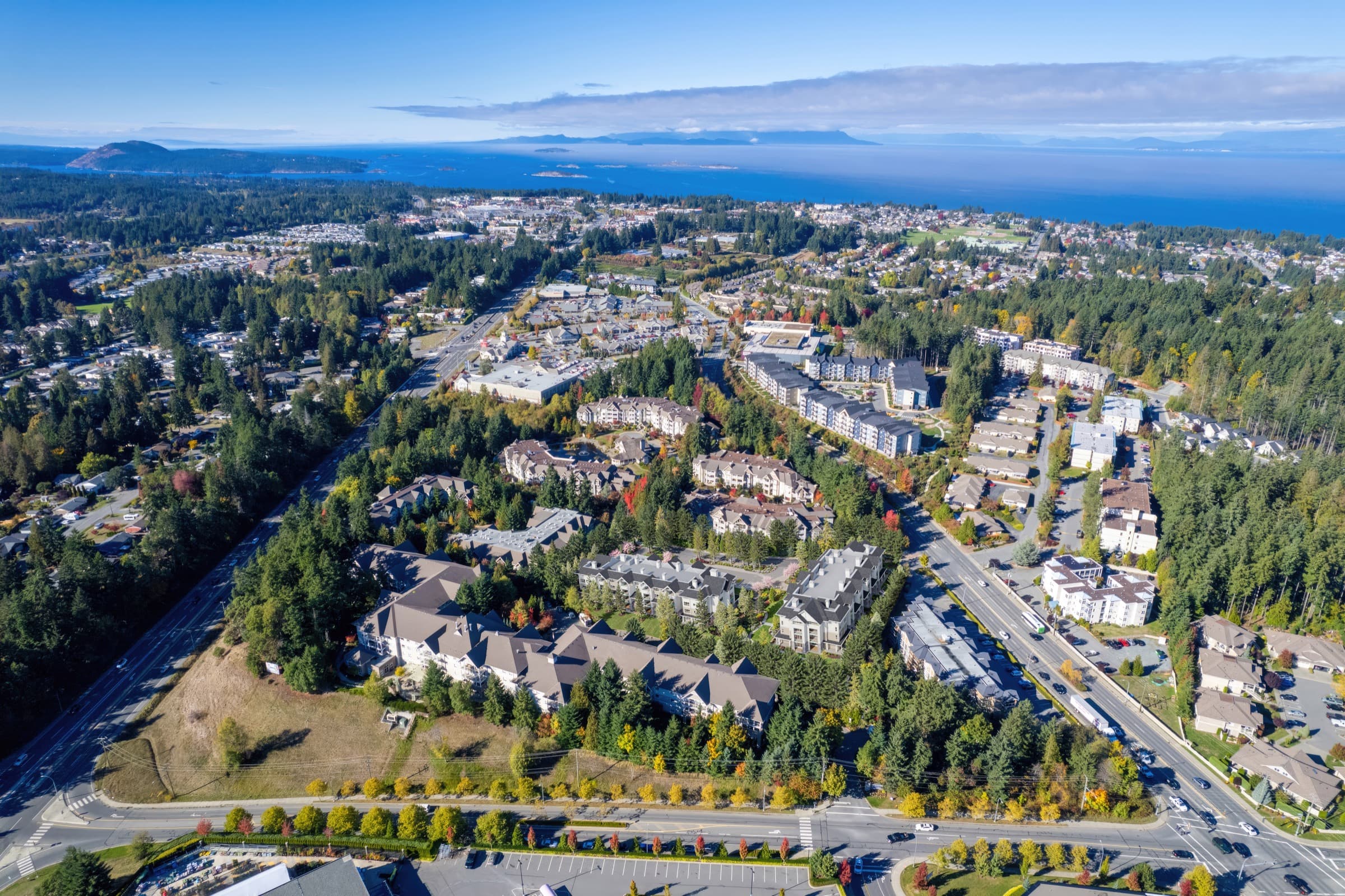 Aerial view of Chelsea at Longwood and surrounding neighbourhood